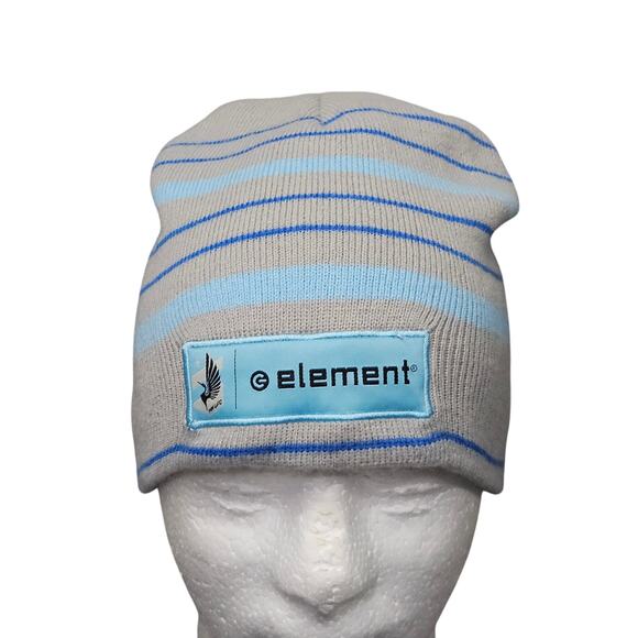 Element Other - Minnesota United Loons Gray Blue Logo‎ Element Striped Knit Beanie MLS Soccer